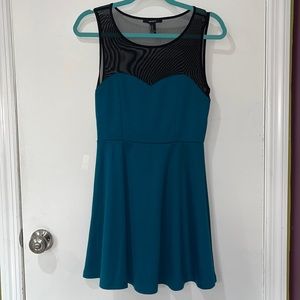 Forever 21 Black and Teal Dress Size M